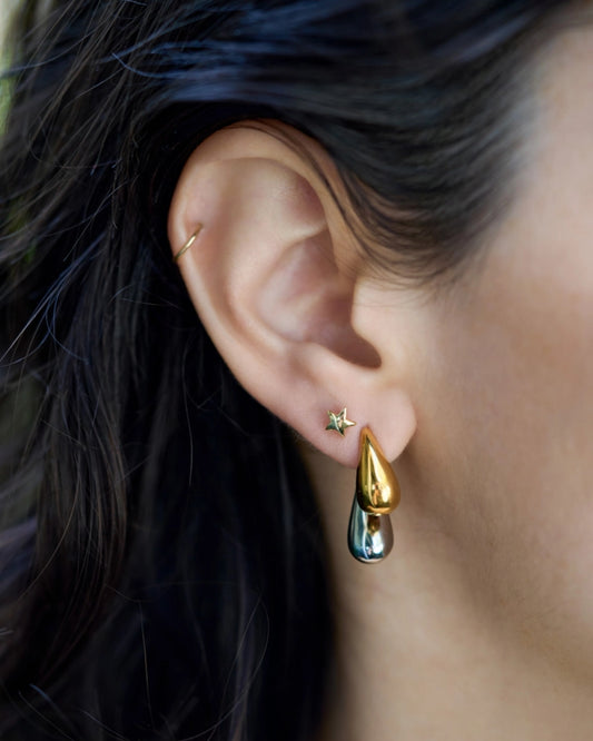 MAURA - 18K GOLD PLATED AND STAINLESS STEEL EARRINGS