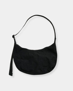 MEDIUM NYLON CRESCENT BAG - BLACK