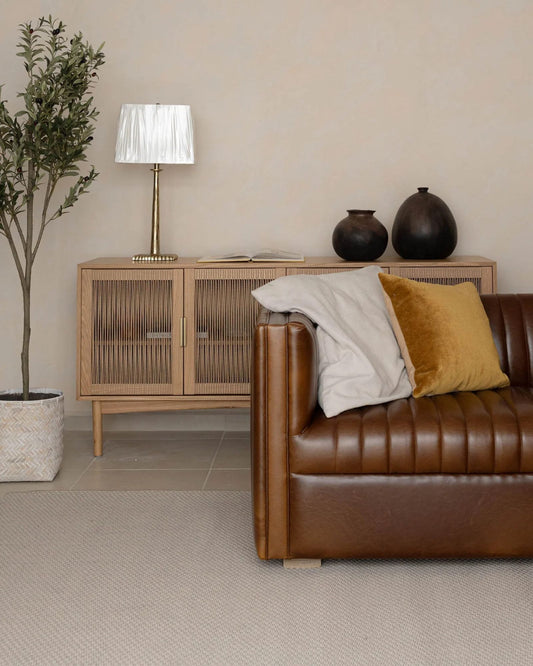 CHANNEL SOFA - CAMEL BROWN