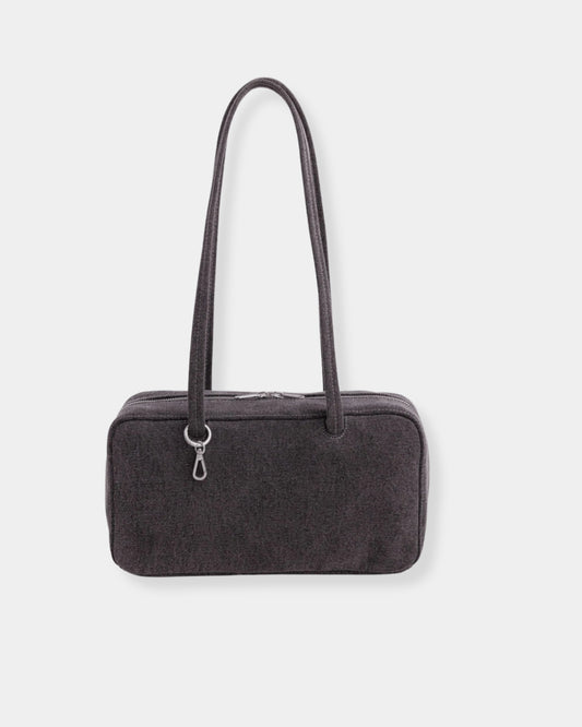 DENIM BOWLER BAG - WASHED BLACK DENIM