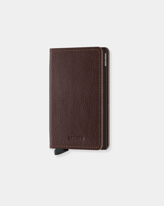ESPRESSO & BROWN - VEG TANNED LEATHER SLIMWALLET