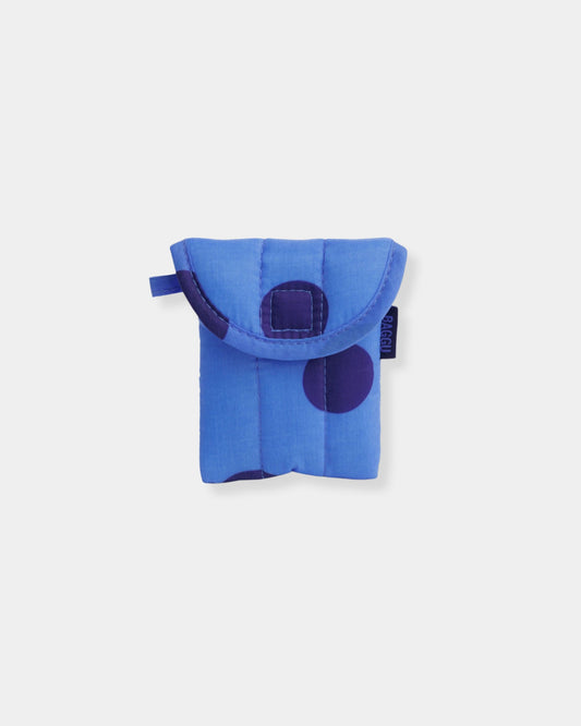 PUFFY EARBUDS CASE - BLUE POLKA DOT
