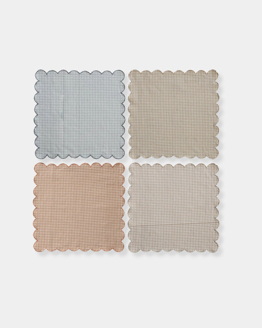 COTTON SCALLOPED NAPKINS - SET 4