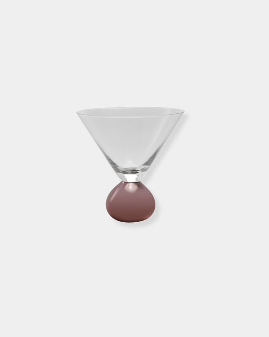 12oz PINK BALL STEM MARTINI GLASS