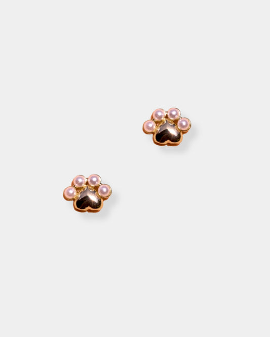 SHIMMER PAW STUDS - 18K GOLD PLATED EARRINGS