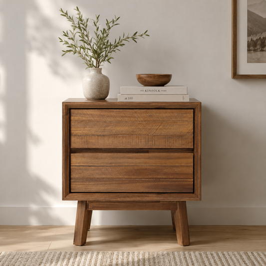 GIA 2-DRAWER NIGHTSTAND - WARM PECAN