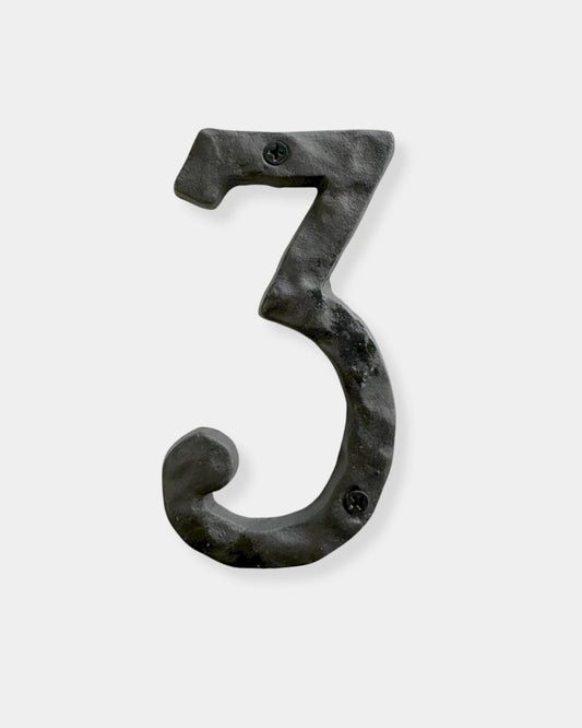 "3" CAST IRON HOUSE NUMBER | Stonewaters