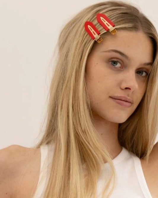 CHERRY & GOLD - CREASELESS CLIPS