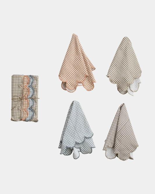 COTTON SCALLOPED NAPKINS - SET 4