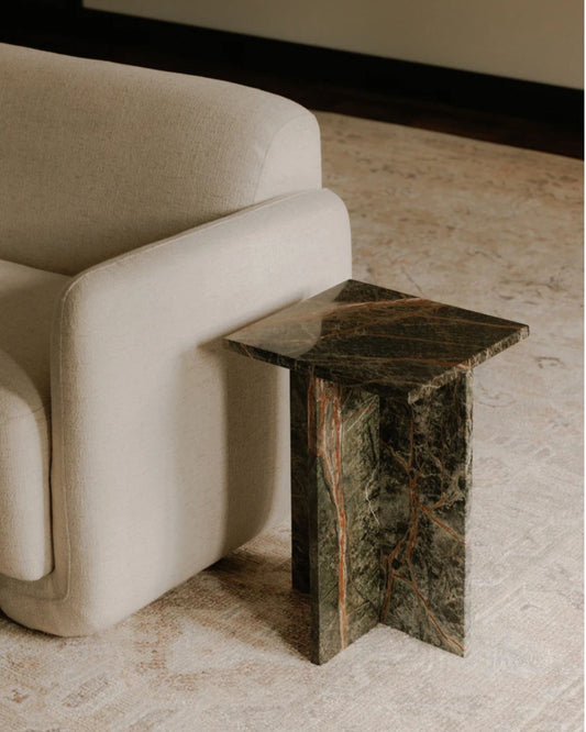 BLAIR ACCENT TABLE - RAINFOREST GREEN MARBLE