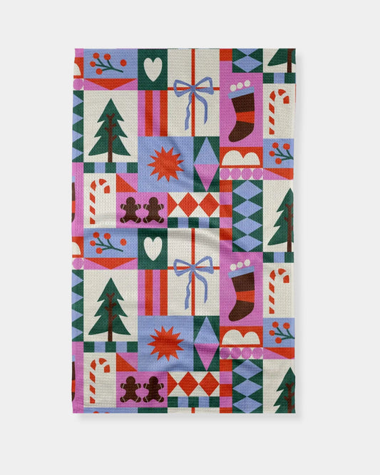 FESTIVE CHRISTMAS QUILT - TEA TOWEL