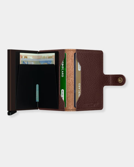 ESPRESSO & BROWN - VEG TANNED LEATHER MINIWALLET