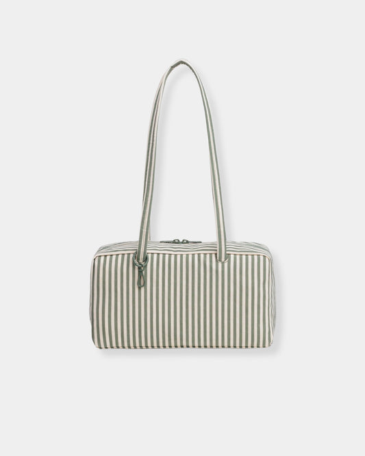 NYLON BOWLER BAG - SAGE STRIPE