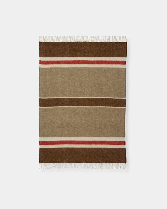 GOTLAND STRIPE THROW - BROWN BEIGE RED