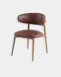 MILO LEATHER CHAIR - TOBACCO