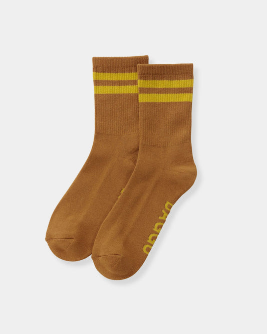 RIBBED SOCK - TOFFEE STRIPE