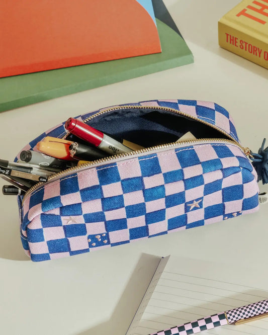 CHECKERED PENCIL CASE