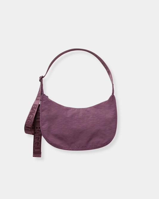MEDIUM NYLON CRESCENT BAG - WILD PLUM