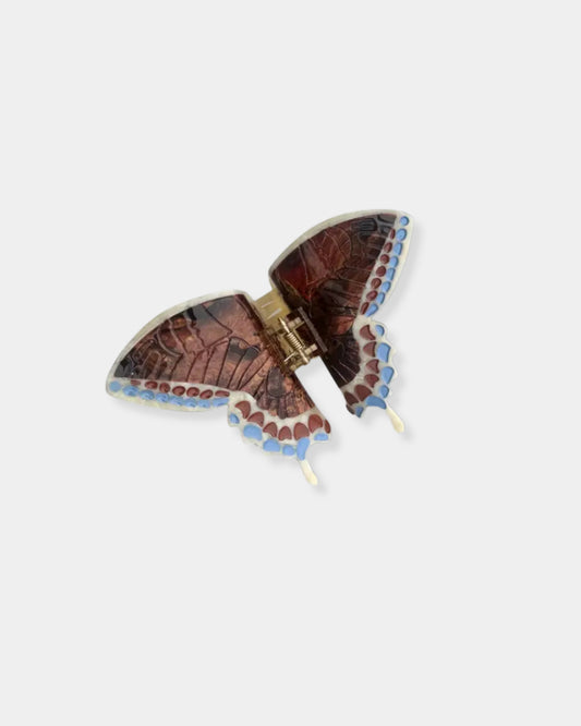BROWN SWALLOWTAIL BUTTERFLY - CLAW HAIR CLIP