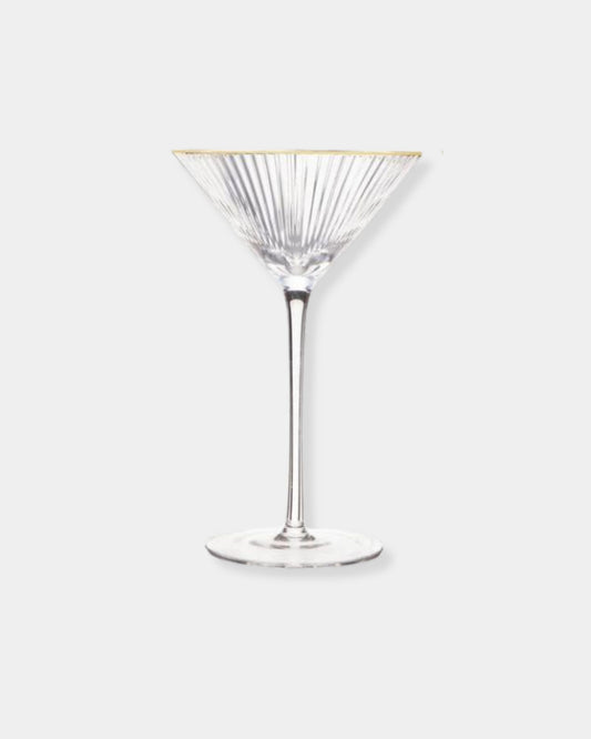 GOLD RIBBED MARTINI GLASS