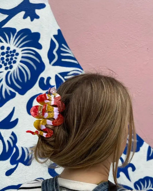 PINK SNAKE - CLAW HAIR CLIP