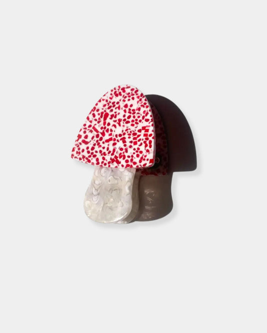 CREAM TOADSTOOL MUSHROOM - CLAW HAIR CLIP