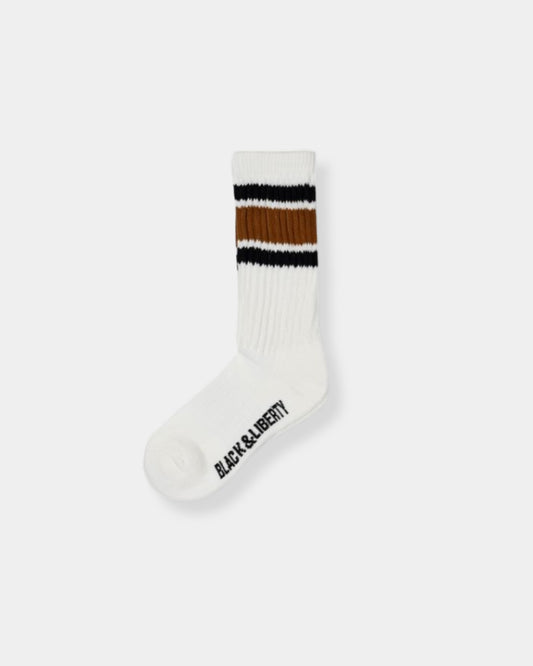 COLLEGE STRIPE SOCKS - WHITE