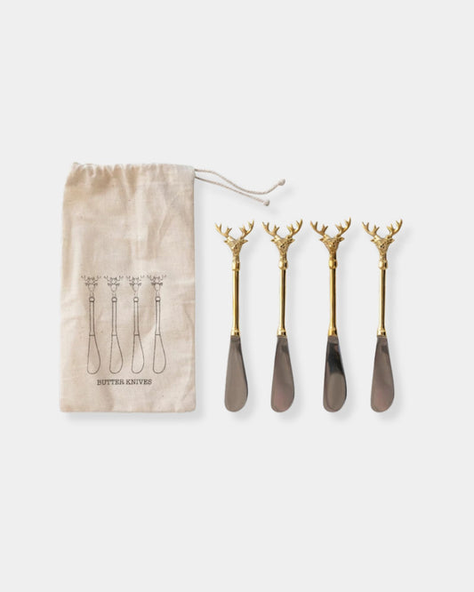 DEER CANAPE KNIVES - SET 4
