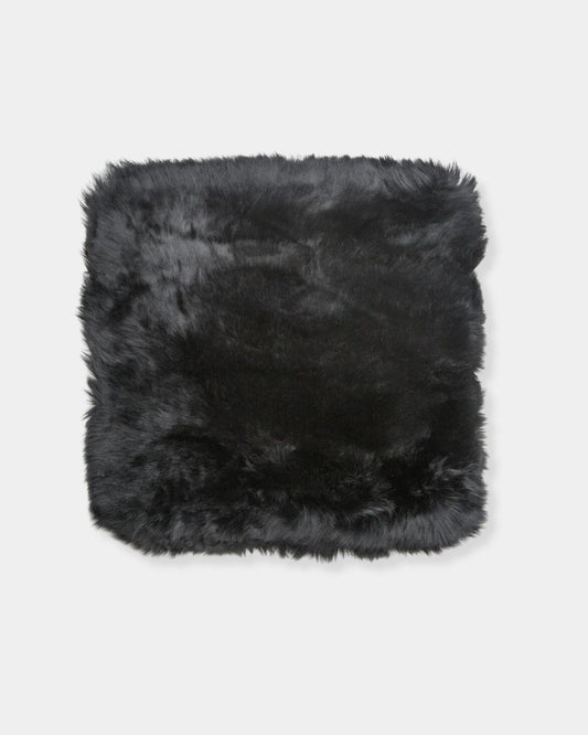 SHEEPSKIN CUSHION - BLACK