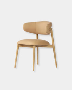MILO LEATHER CHAIR - NUDE