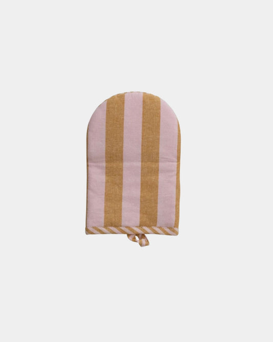 COTTON OVEN MIT - YELLOW STRIPED