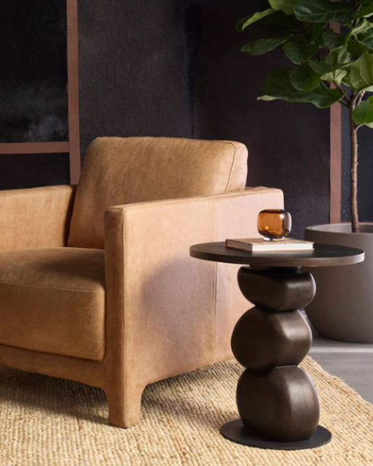 PAPLO END TABLE - MEDIUM BROWN