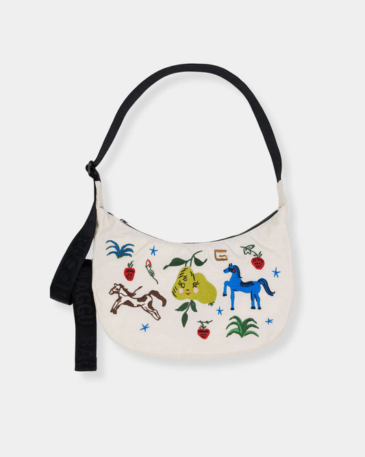 MEDIUM NYLON CRESCENT BAG - PAINTED PRAIRIE