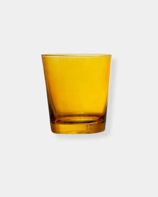 12oz YELLOW LOWBALL DRINKING GLASS
