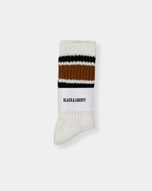 COLLEGE STRIPE SOCKS - WHITE