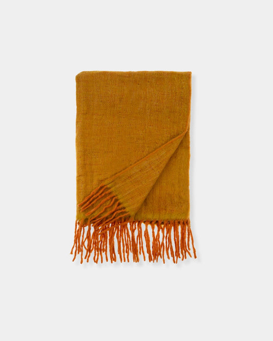 OSLOW WOOL BLEND THROW - TURMERIC