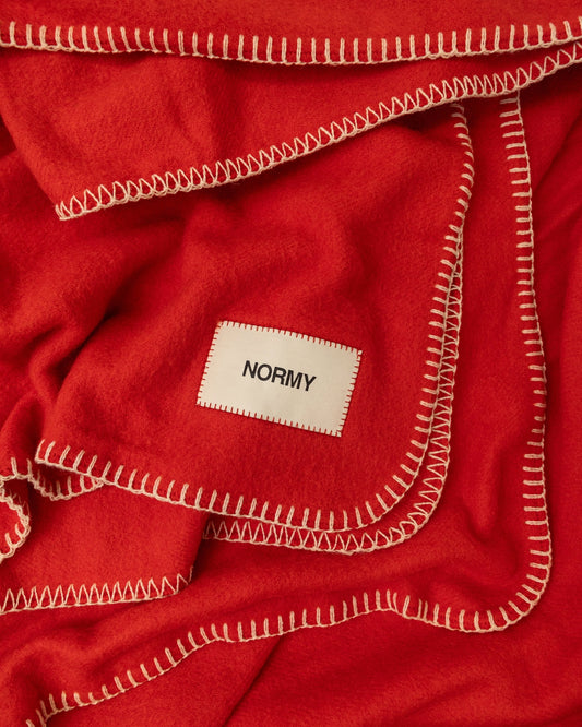 MERINO WOOL BLANKET - POPPY