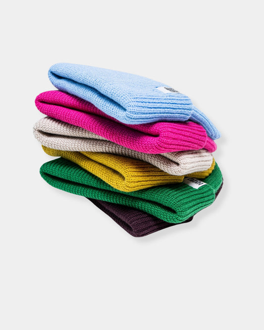 RIB KNIT BEANIE - OAT