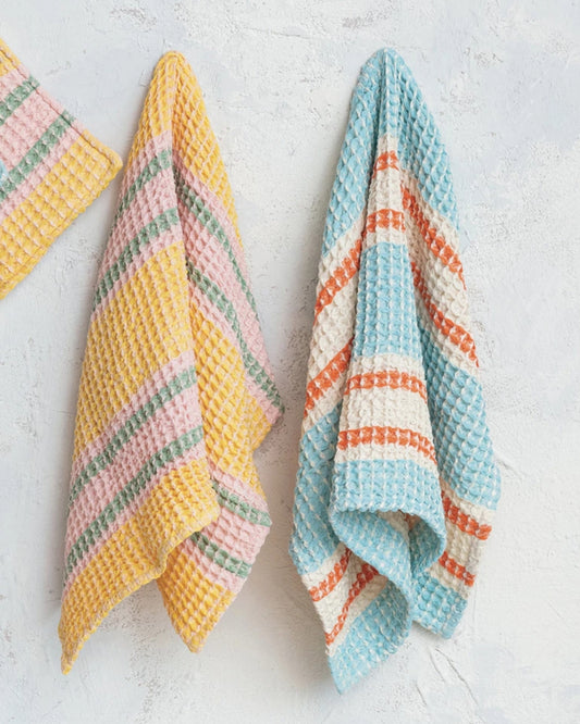 YELLOW WAFFLE WEAVE - TEA TOWEL