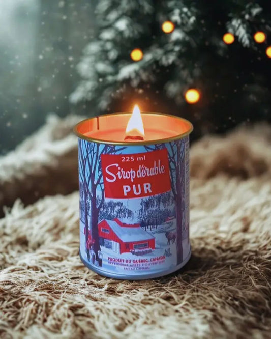 MAPLE SYRUP WOOD WICK CANDLE - 225ml TIN CAN