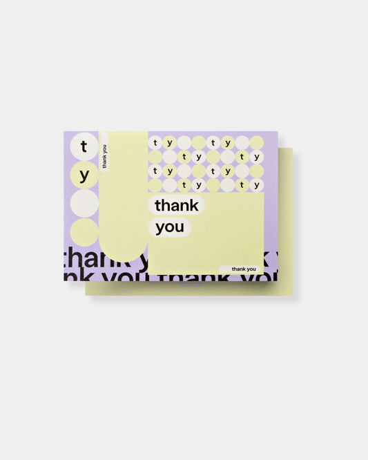 CRAYON THANK YOU LILAC LIME POSTCARD