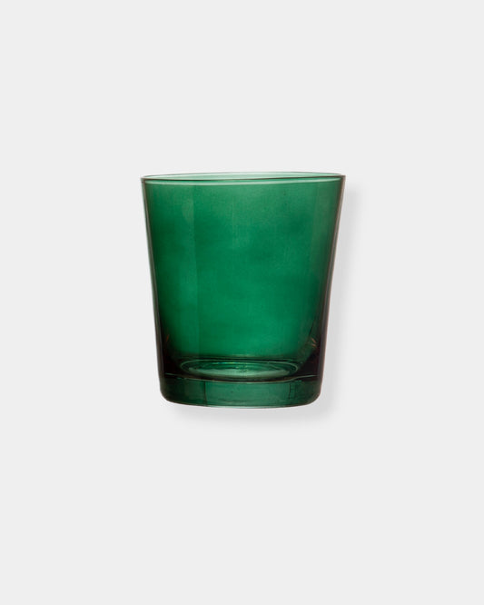 12oz GREEN LOWBALL DRINKING GLASS