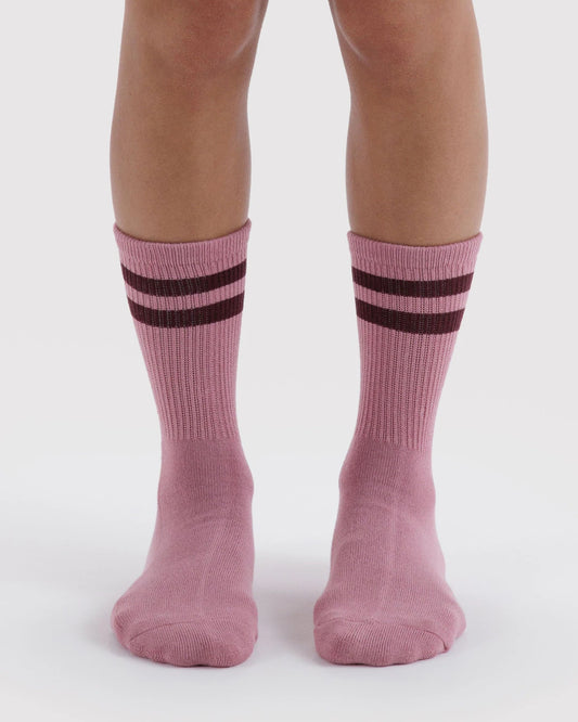 RIBBED SOCK - WILD PLUM STRIPE