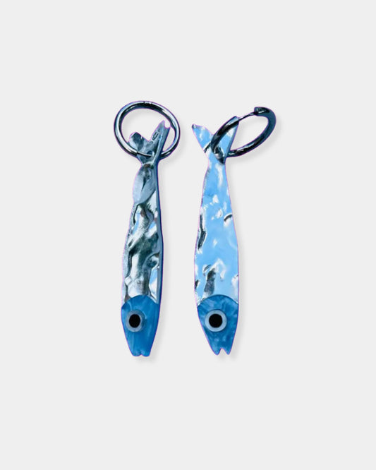 SILVER SARDINE EARRINGS