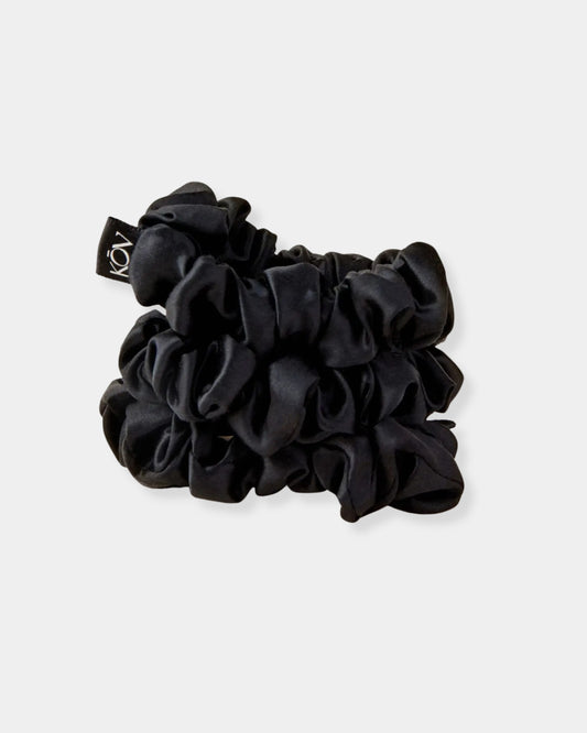 BLACK TRIO - SILK SCRUNCHIE BUNDLE