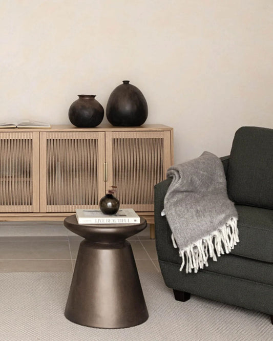 CONCRETE MINERAL SIDE TABLE - BRONZE