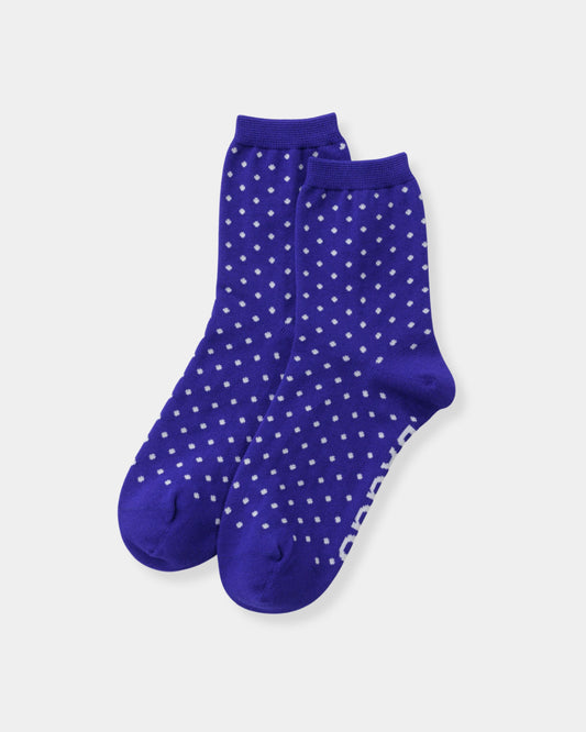 CREW SOCK - MICRO BLUE AND WHITE POLKA DOT