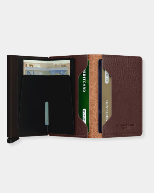 ESPRESSO & BROWN - VEG TANNED LEATHER SLIMWALLET