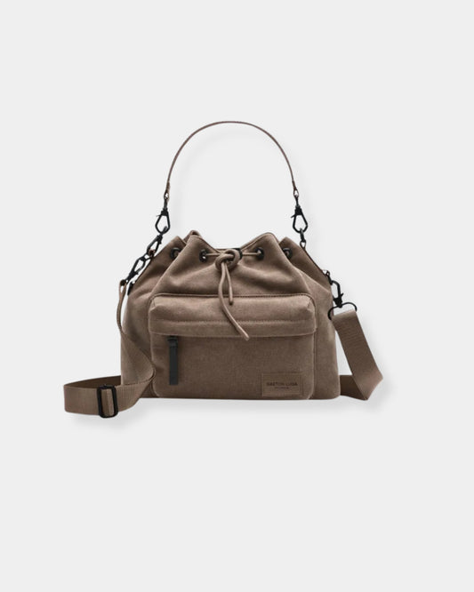 SPLASH BUCKET CROSSBODY - WEAVE DUSTY BROWN