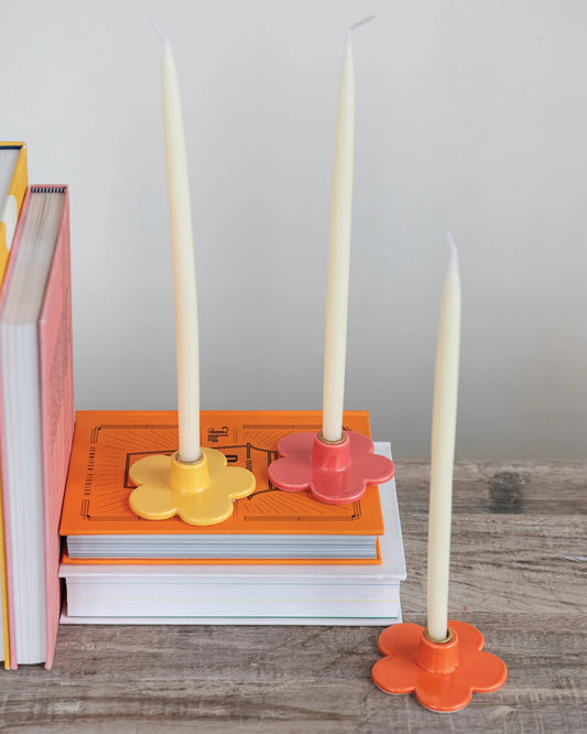 YELLOW FLOWER - CANDLE HOLDER